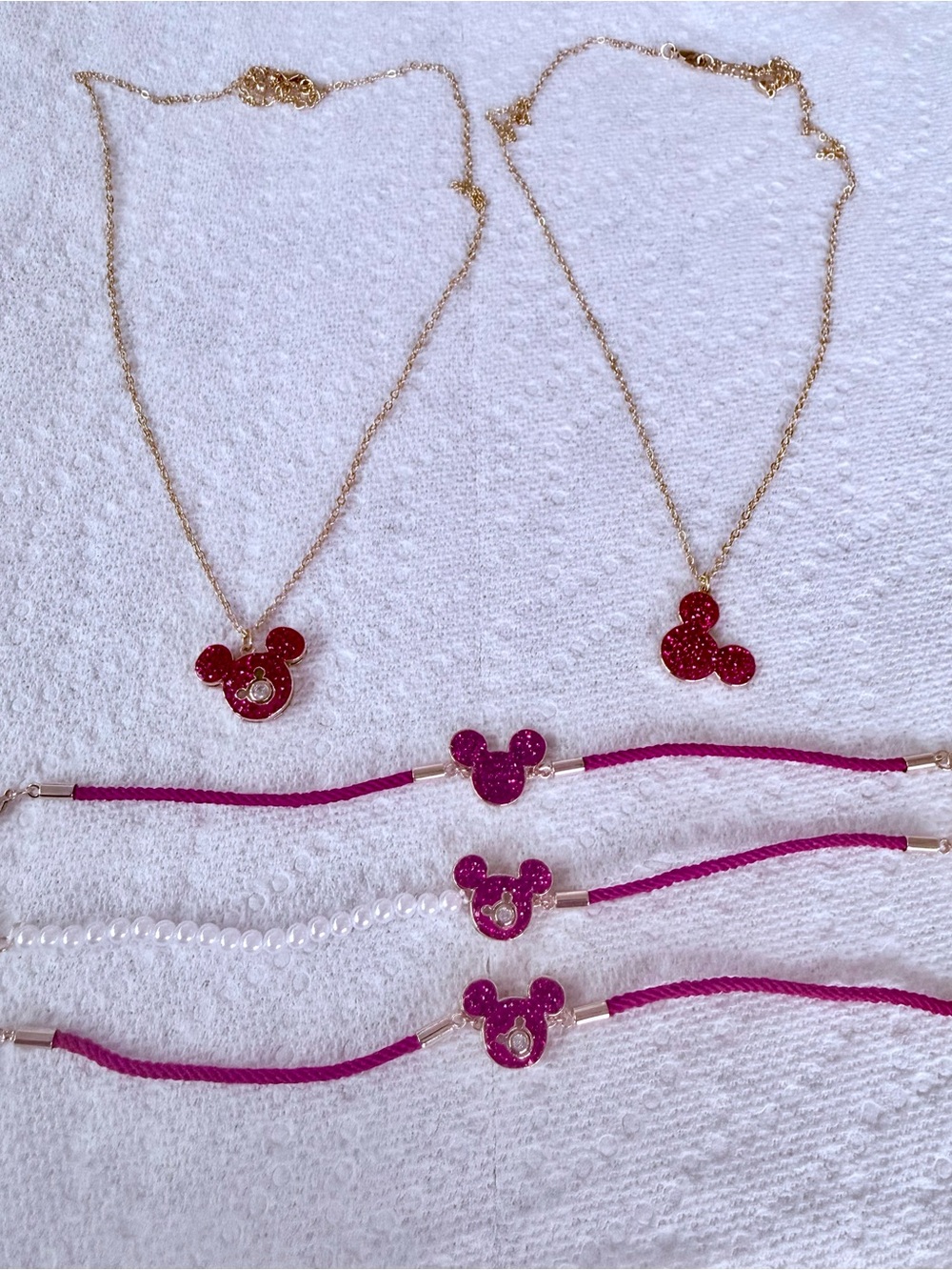Minnie & Mickey Mouse Ears Jewelry Set Necklace Earrings & Bracelet $75- 1 piece - Picture 7 of 14